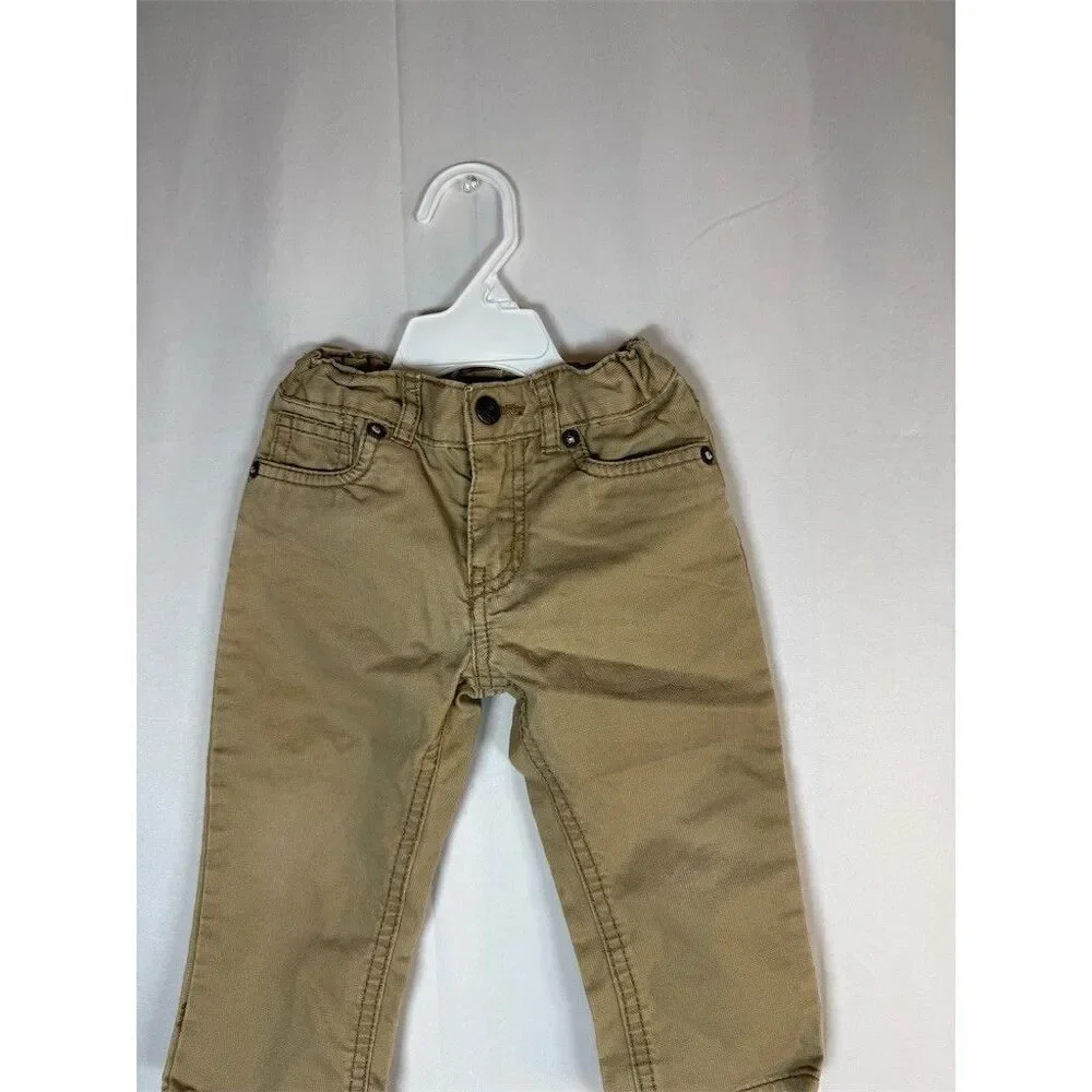 OshKosh B'gosh Toddler Unisex Jeans Tan Slim Straight 5-Pocket Elastic Waist